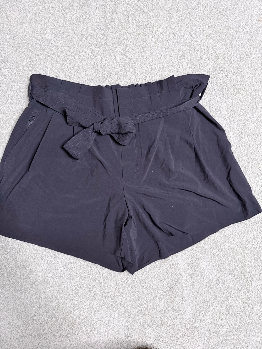 Athleta High-Waist Tie-Belt Shorts - Black